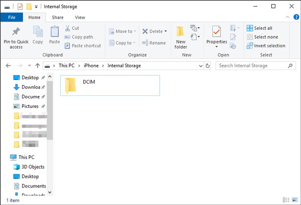 how to transfer photos from iphone to pc windows 10 via file explorer